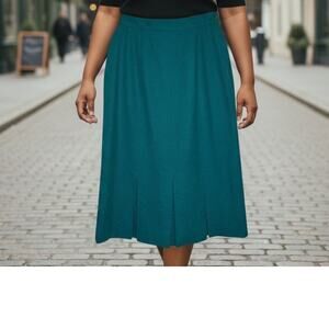 Miss Pendleton Vintage Size 10 Green 100% Virgin Wool Pleated Pencil Skirt